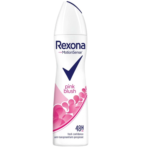 اسپری ضد تعریق زنانه رکسونا صورتی پینک بلاش 48 ساعته 200 میل | Rexona Antiperspirant MotionSense Pink blush 200ml